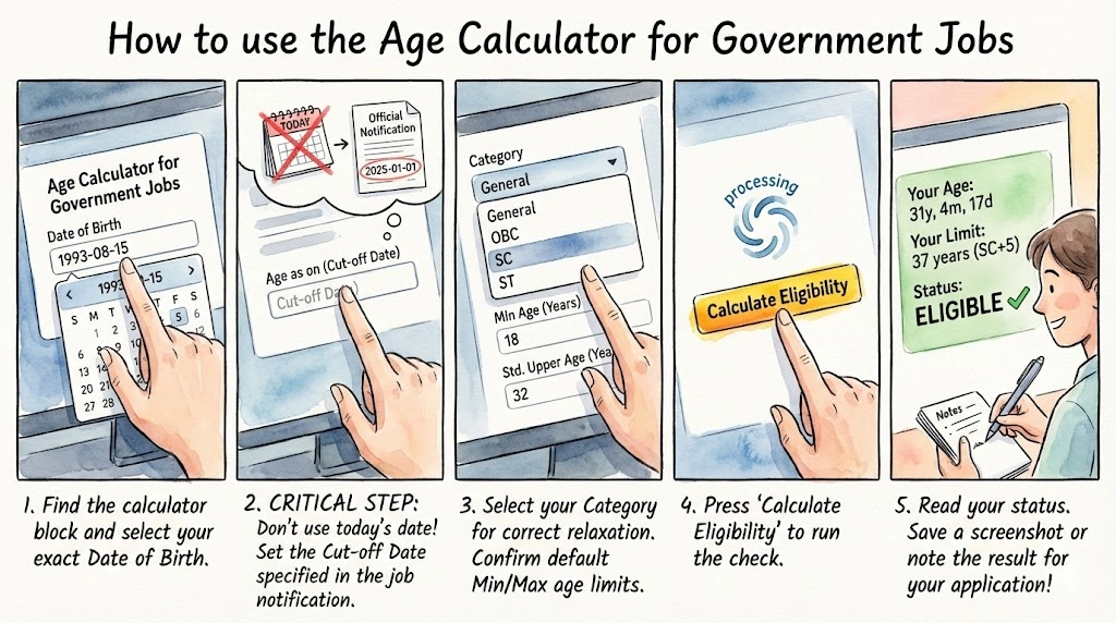 How to Use Age Calculator for Government Jobs in India