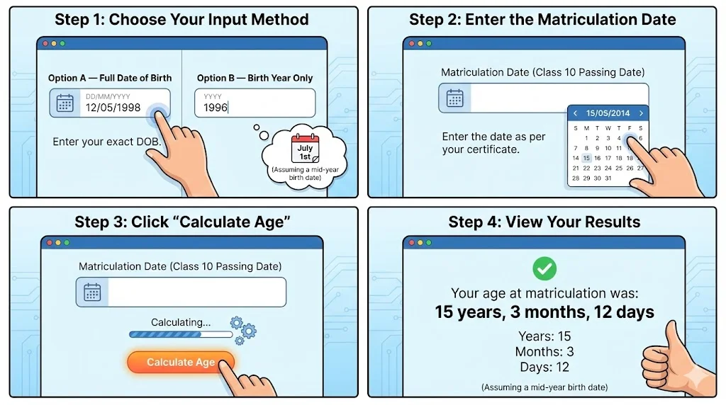 How to Use the Age at Matriculation Calculator (Step-by-Step)