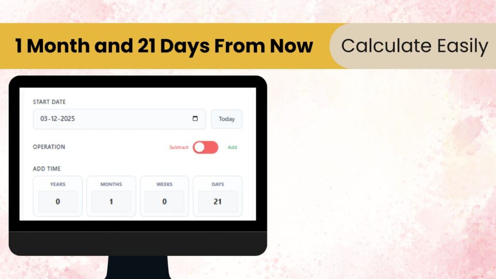 1 Month and 21 Days From Now – Calculate Easily